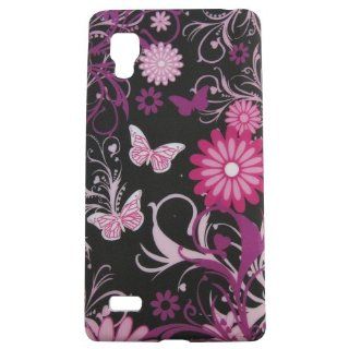 Generic Black With Butterflies Soft Gel Case Cover For LG Optimus L9 P765 P760 Cell Phones & Accessories