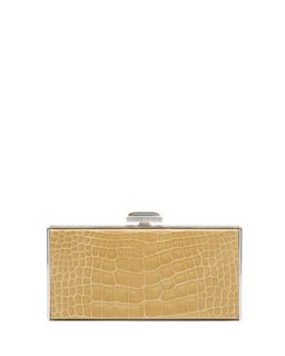 East West Rectangle Clutch Bag, Camel   Judith Leiber Couture