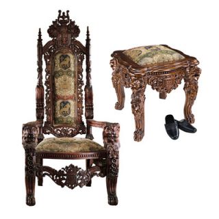Design Toscano The Lord Raffles Throne Arm Chair and Ottoman AF91038