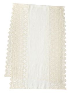 Annabelle Lace Edged Bed Scarf, 30 x 90   Pom Pom at Home
