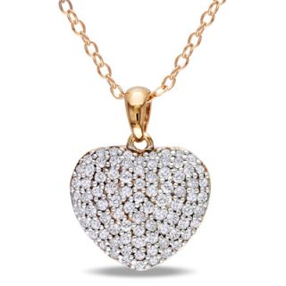 CT. T.W. Diamond Heart Pendant in Sterling Silver and 14K Rose