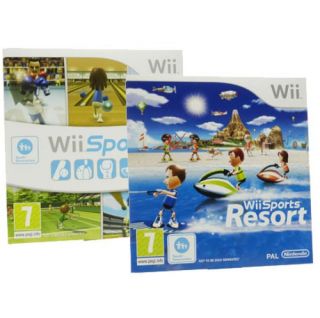 Black Nintendo Wii Console including Wii Sports + Wii Sports Resort (with Wii RemotePlus)      Games Consoles
