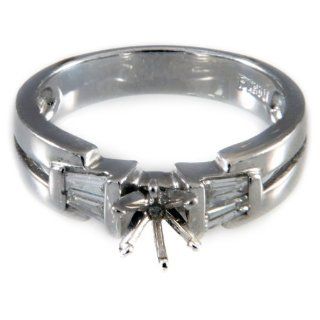 Beautiful Ladies Stunning Engagement Diamond Ring in plat 950 Platinum 0.68CT G H,SI1 SI2 (Semi Mounting) Jewelry