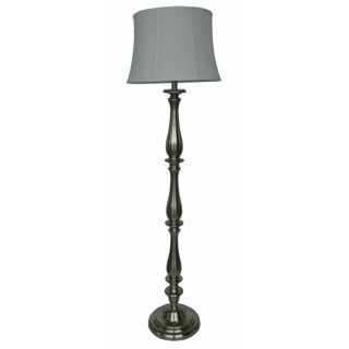 allen + roth Woodbine 61 in 3 Way Switch Brushed Nickel Shaded Indoor Floor Lamp with Fabric Shade