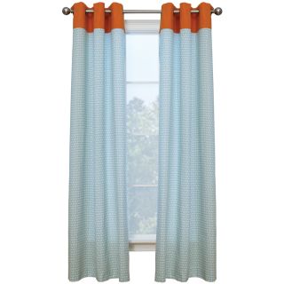 Style Selections Dorsey 84 in L Floral Wave/Tangerine Grommet Window Curtain Panel
