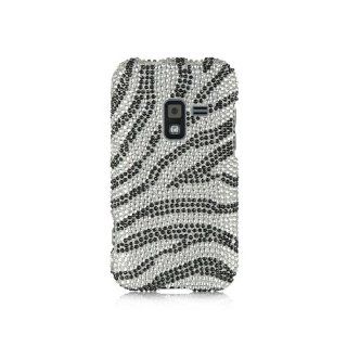 Silver Zebra Stripe Bling Gem Jeweled Crystal Cover Case for Samsung Galaxy Attain 4G SCH R920 Cell Phones & Accessories