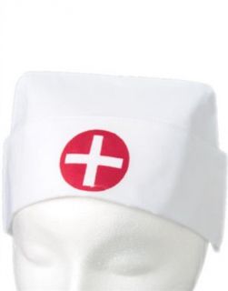 White Cotton Costume Nurse Hat Red Cross Uniform Cap Clothing