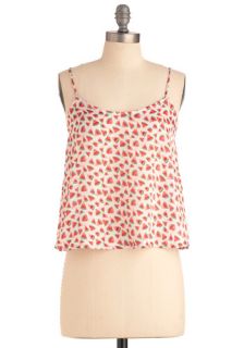 Something in the Watermelon Tank in White  Mod Retro Vintage Short Sleeve Shirts