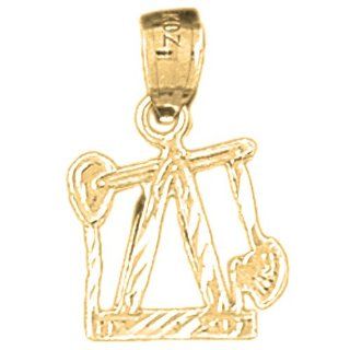 Gold Plated 925 Sterling Silver Oil Well, Oil Rig Pendant Jewels Obsession Jewelry