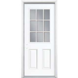 ReliaBilt 9 Lite Prehung Inswing Steel Entry Door (Common 80 in; Actual 34 in x 82.75 in)