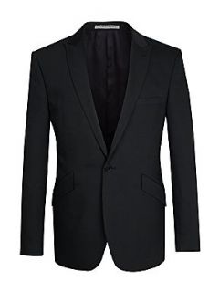 Plain single breasted suit with lapels Black
