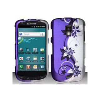 4 Items Combo For Samsung Galaxy S Aviator R930 SCH R930 (US Cellular) Purple Silver Vines Design Snap On Hard Case Protector Cover + Car Charger + Free Stylus Pen + Free 3.5mm Stereo Earphone Headsets Cell Phones & Accessories