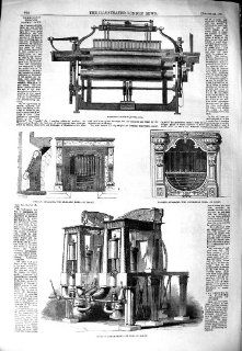 1851 HARRISON'S POWER LOOM STEAM ENGINE PRISMATIC TUBES   Prints