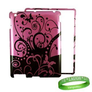 Elegant Purple Swirl and Butterfly Cover Hard Case for all models of Apple iPad 2 ( 2nd Generation, wifi , + AT&T 3G , 16 GB , 32GB , MC939LL/A , MC947LL/A , ect ) + Live * Laugh * Love Vangoddy Wrist Band Computers & Accessories