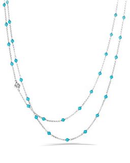 David Yurman Chain Necklace with Turquoise Beads's