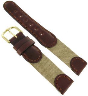 18mm Hirsch Explorer Watch Band Brown and Beige Swiss Army Style Watches