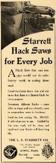 1916 Ad L S Starrett Tool Hack Saws Antique World War I   Original Print Ad  