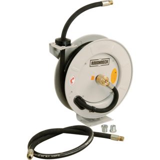 Roughneck Spring-Rewind Fuel and Oil Hose Reel with Hose — 1250 PSI  Hoses   Accessories