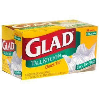 Glad Tall Kitchen Bags, Easy Tie Flaps, 13 Gallon 35 bags Health & Personal Care