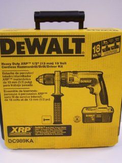 DEWALT DC989KA 18 Volt Ni Cad 1/2 Inch Cordless Hammer Drill/Driver Kit with Pistol Grip   Power Pistol Grip Drills  
