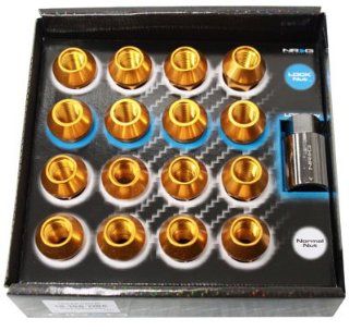 NRG M12x1.25 Lug Nut Kit   100 Series   17 Piece Kit (12 Lug Nuts, 4 Lock Nuts, 1 Key)   Rose Gold   Part # LN 110RG 17 Automotive
