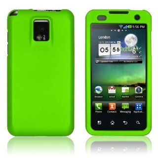 LG Optimus 2X P990 / G2X P999   Neon Green Rubberized Hard Plastic Skin Case Back Cover [AccessoryOne Brand] Cell Phones & Accessories