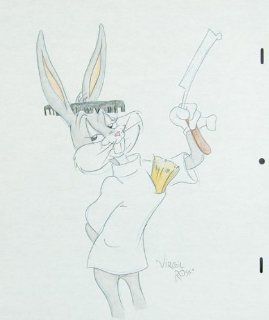 Bugs Bunny   Original Pencil Drawing By Virgil Ross Circa Late 1980's to Early 1990's of Character From Cartoon. Virgil Ross Entertainment Collectibles