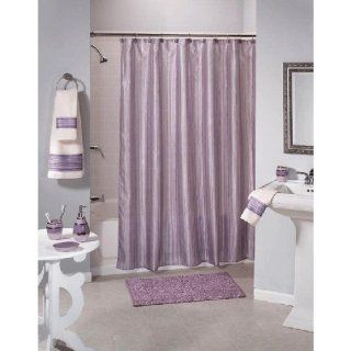 Shimmer Stripes Purple Fabric Shower Curtain  
