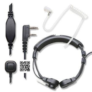 Hypario� Flexible Throat Mic Microphone Covert Acoustic Tube Earpiece Headset With Finger PTT for Kenwood Pro Talk XLS TK Two Way Radio Walkie Talkie 2pin  Frs Two Way Radios 