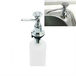 Kitchen Soap Dispenser Chrome Plastic Refillable Bottle Sink Replacement Kitchen & Dining