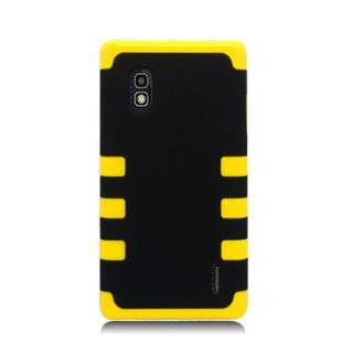 Eagle Cell PALGE970D6YEBK Hybrid Rugged TUFF eNUFF Case for the LG Optimus G E970   Carrying Case   Retail Packaging   Yellow/Black Cell Phones & Accessories