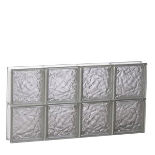 REDI2SET 38 in x 16 in Ice Pattern Frameless Replacement Glass Block Window