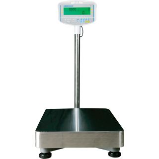 Adam Equipment Floor Scale with Stainless Steel Platform and Large LCD Backlit Green Display — 330Lb. Capacity  Scales