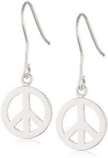 Sterling Silver Peace Sign Earrings Dangle Earrings Jewelry