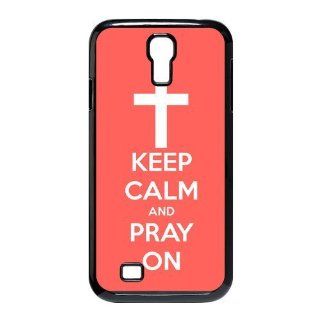 Keep Calm And Pray On For Samsung Galaxy S4 i9500 Case Jesus With The Cross Cases Cover Cell Phones & Accessories
