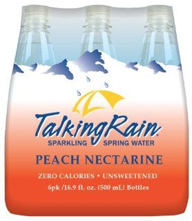TalkingRain Sparkling Water, Peach Nectarine, 16.9 Ounce (Pack of 4)  Grocery & Gourmet Food