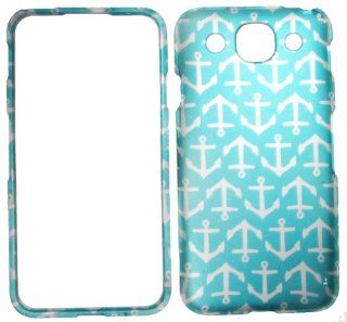 IMAGITOUCH(TM) LG Optimus G Pro E980 (AT&T)   Rubberized Design Snap On Hard Case Cover Protector Faceplate   Turquoise Sailor Anchor Cell Phones & Accessories
