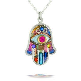 Vibrant Hamsa Necklace to Protect from the Evil Eye #0380 Jewelry