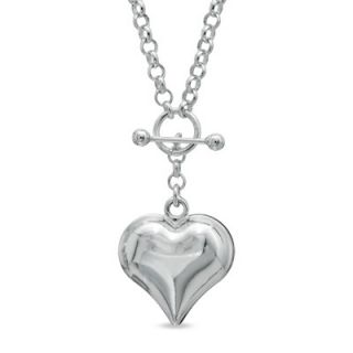 Puffed Heart Necklace in Sterling Silver   Zales