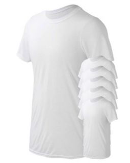 Gildan Men's Anti Microbial Performance T Shirt, White ( 6 Packs ) Clothing