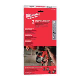 Milwaukee Replacement Compact Band Saw Blades — 3-Pk., 10 TPI, Model# 48-39-0509