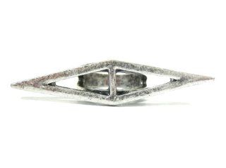 Triangle Spike Ring Size 6 Glam Punk Diamond Shaped Silver Tone Pyramid Stud RG31 Jewelry