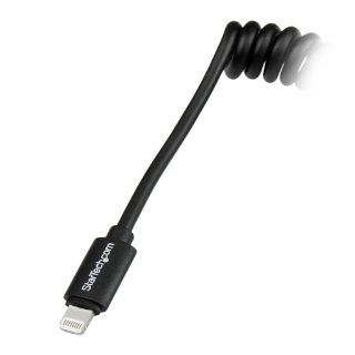 StarTech 1 Feet Coiled Black Apple 8 Pin Lightning to USB Cable for iPhone iPod iPad 3/4 (USBCLT30CMB) Computers & Accessories