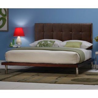 Shop Delise Platform Bed  Vintage Brown Leather Headboard By Charles P. Rogers   California King Platform Bed W/ Poole Vintage Brown Headboard at the  Furniture Store