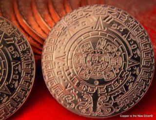 Mayan Aztec Calander The End is Near 999 Fine Copper Bullion Rounds 5 rolls  100  