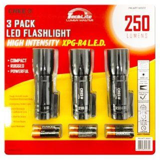 Techlite Lumen Master 250 Lumens High Intensity CREE XPG R4 LED Tactical Flashlight (3 Pack)    