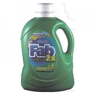 Fab Ultra 2X Liquid Laundry Detergent, Spring Magic, 50oz, Bottle Kitchen & Dining
