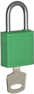 Brady 118955 Green, Brady Compact Safety Lock   Keyed Alike (3 Locks) Industrial Lockout Tagout Keyed Padlocks