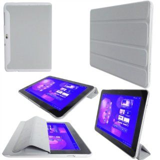 Faux Leather Case Smart Cover for Samsung Galaxy Tab 10.1 P7510 White Computers & Accessories