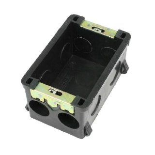 98x65x50mm Black PVC Flush Type Wall Mounted 2 Way Rectangle Junction Box   Electrical Boxes  